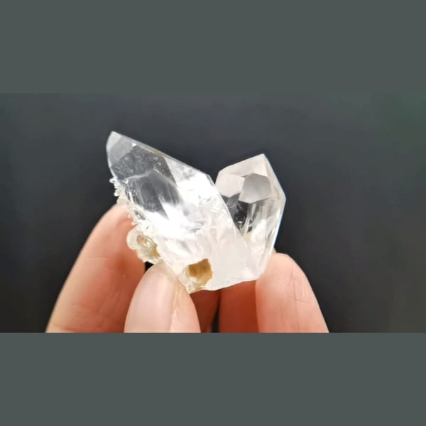 Water clear keyhole quartz from Pakistan — complete view