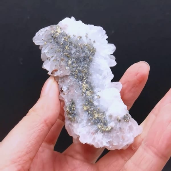 Milky quartz with pyrite from Jiangxi — alternate view
