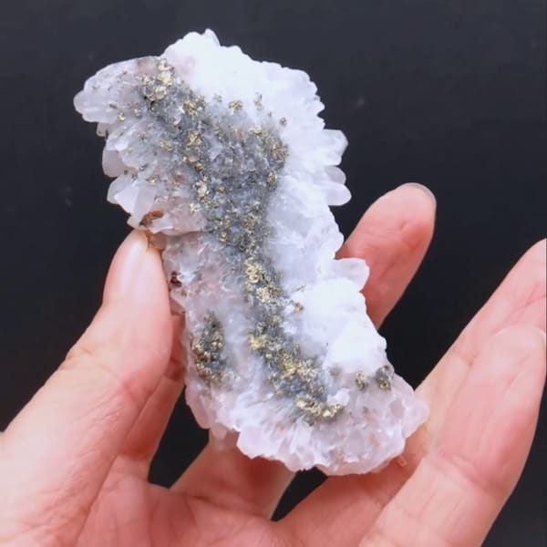 Milky quartz with pyrite from Jiangxi — alternate view