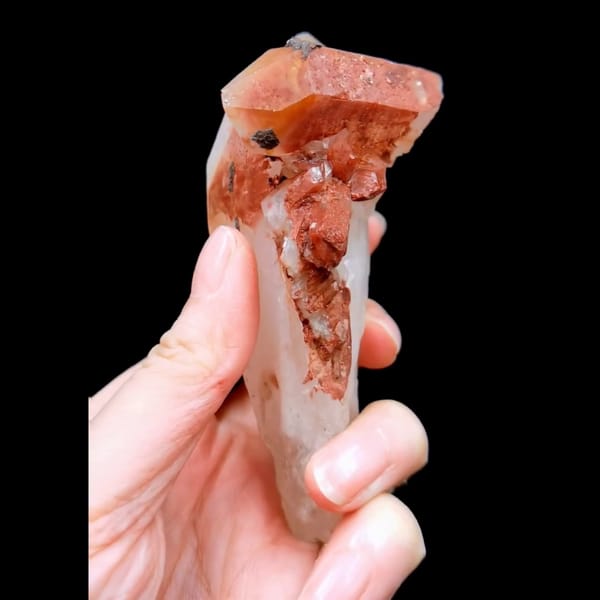 Red scepter phantom quartz from South Africa — alternate view