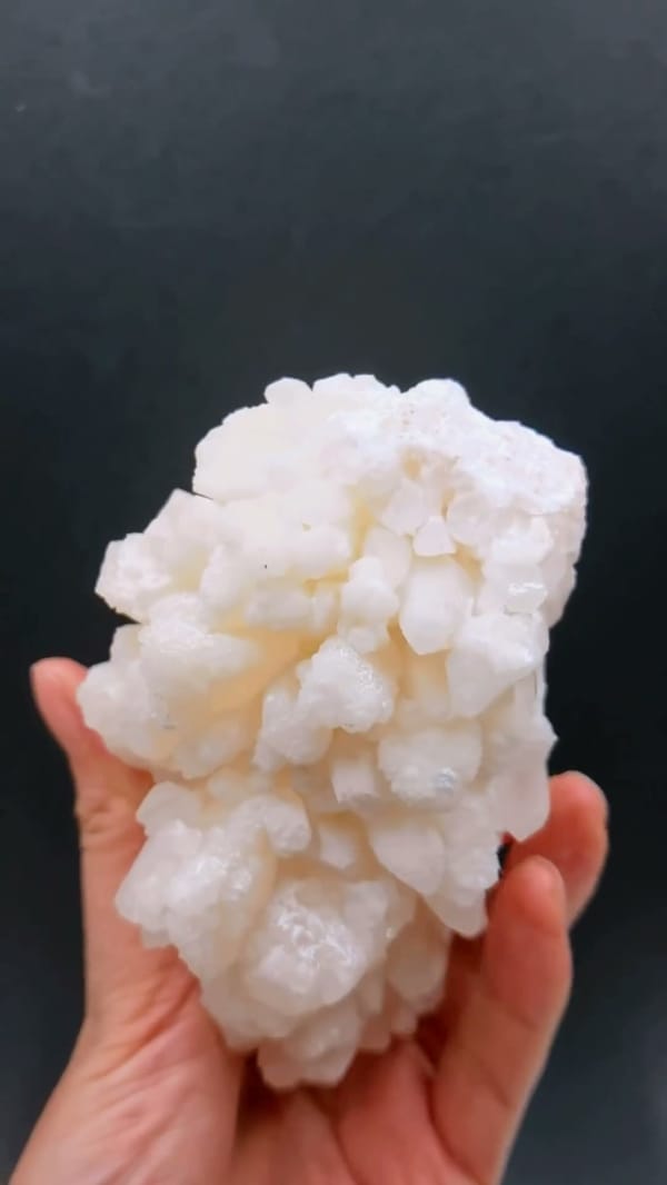 Complete reverse view of the exact Crystallized Calcite with Pale Blue Fluorescence from Yunnan