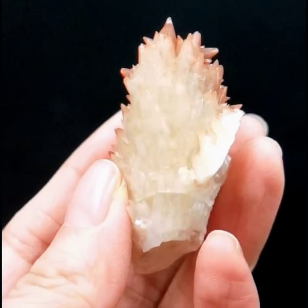 Bicolor dogtooth calcite from Daye Hubei — detail view