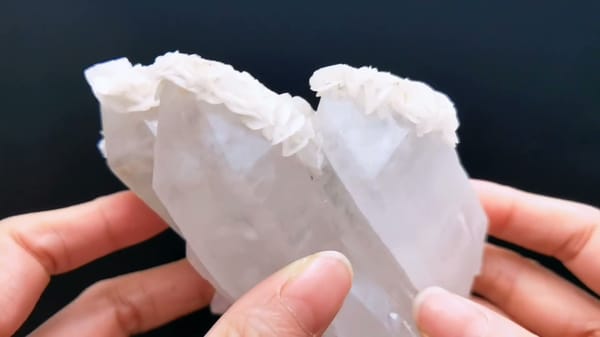 Complete reverse view of the exact Quartz with Lace Calcite and Pyrite from Yaogangxian