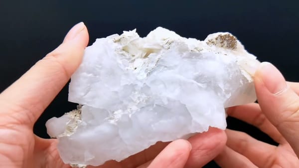 Complete underside view of the exact Quartz with Lace Calcite and Pyrite from Yaogangxian