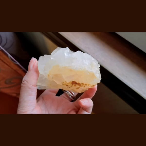 Pale yellow calcite crystals from Yunnan — detail view