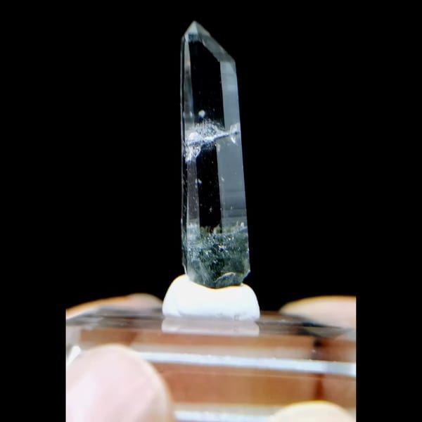 Quartz Point with Green Chlorite — Himalaya, India, natural mineral specimen, photo 3 of 3