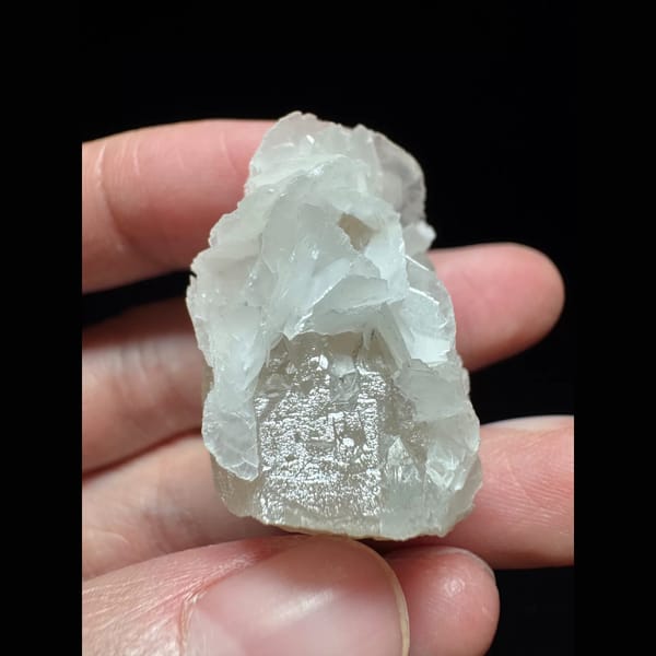Frosted quartz with white petal calcite from Inner Mongolia — alternate view