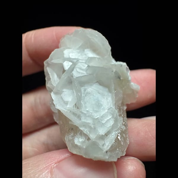 Frosted quartz with white petal calcite from Inner Mongolia — alternate view