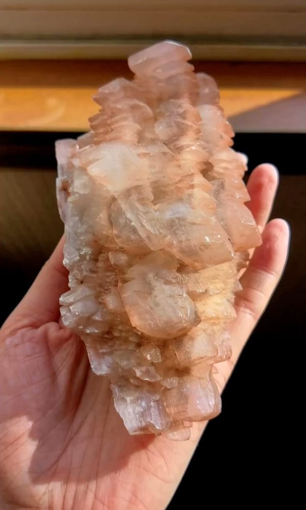 Complete front view of Bicolour Tower Calcite from Daye