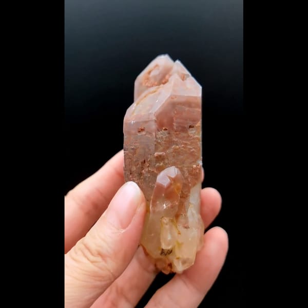 Red phantom quartz from Zambia — complete view