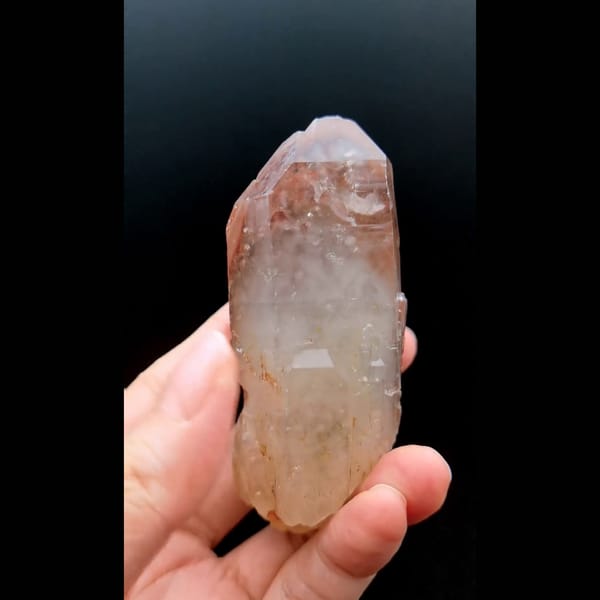 Red phantom quartz from Zambia — alternate view