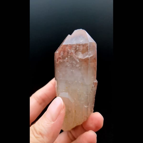Red phantom quartz from Zambia — alternate view