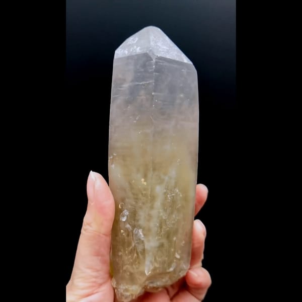 Yellow rutile citrine with tunnel from Congo — complete view