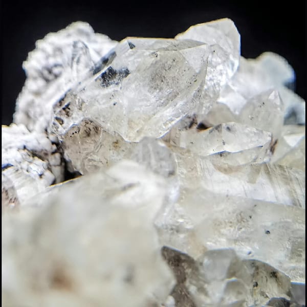 Clear Quartz Cluster with Dark Inclusions — Pakistan, natural mineral specimen, photo 2 of 4