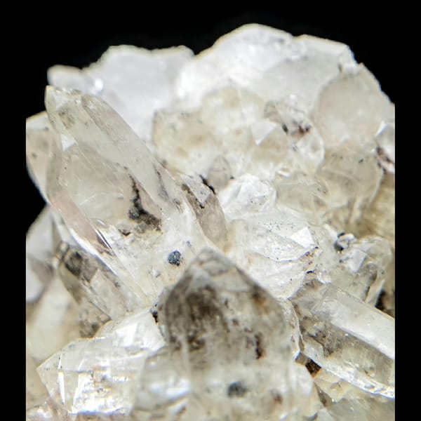 Clear Quartz Cluster with Dark Inclusions — Pakistan, natural mineral specimen, photo 3 of 4