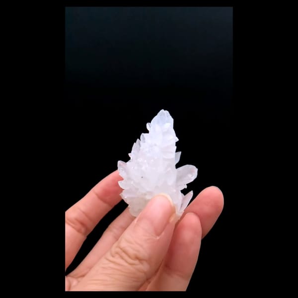 Calcite flower cluster from Yunnan — detail view