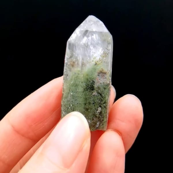 Himalayan green phantom quartz from Tibet — complete view