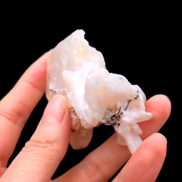 Pink zeolite cluster from India — detail view