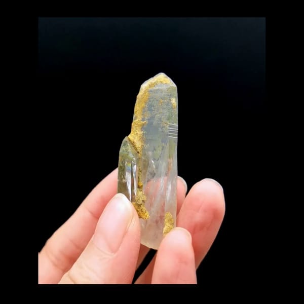 Himalayan green phantom quartz point from Tibet — complete view