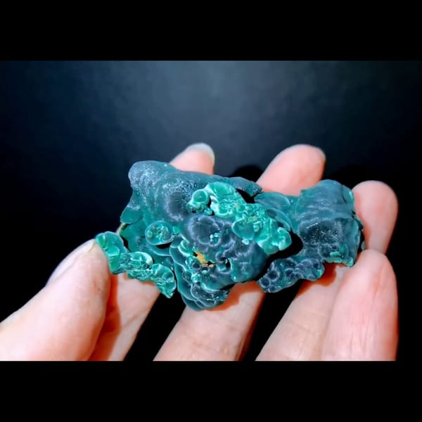 Cats-eye malachite from the Congo — complete view