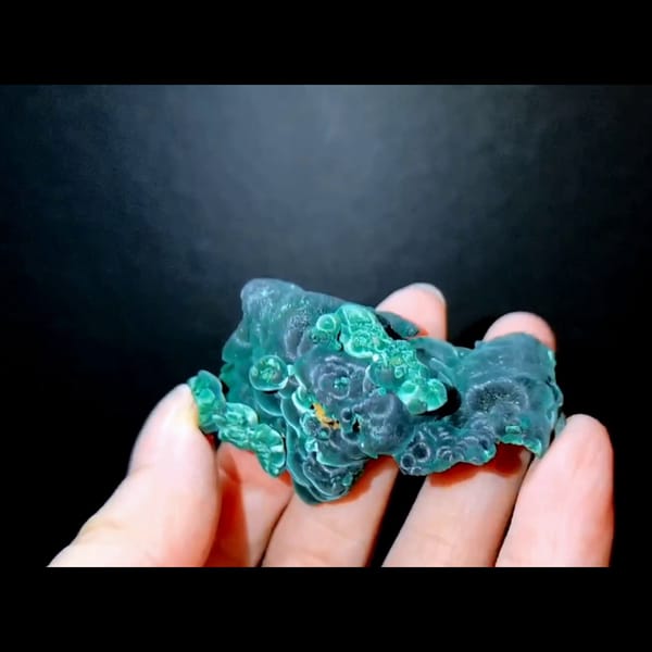 Cats-eye malachite from the Congo — alternate view
