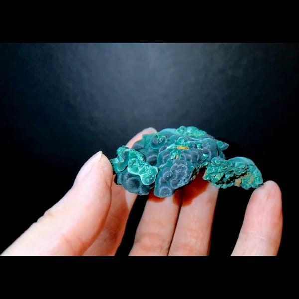 Cats-eye malachite from the Congo — detail view