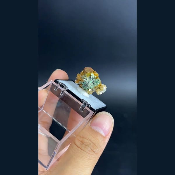 Kesterite with mushistonite and mica panda ore from Xuebaoding in a box — detail view