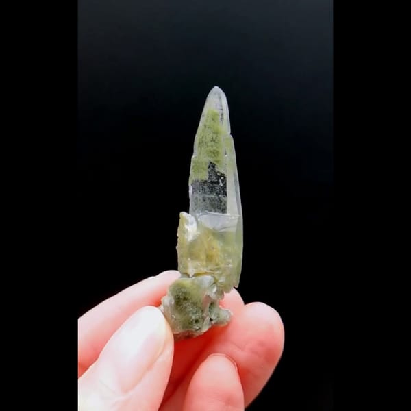 Green phantom quartz from Nepal — alternate view