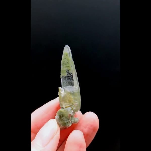 Green phantom quartz from Nepal — alternate view