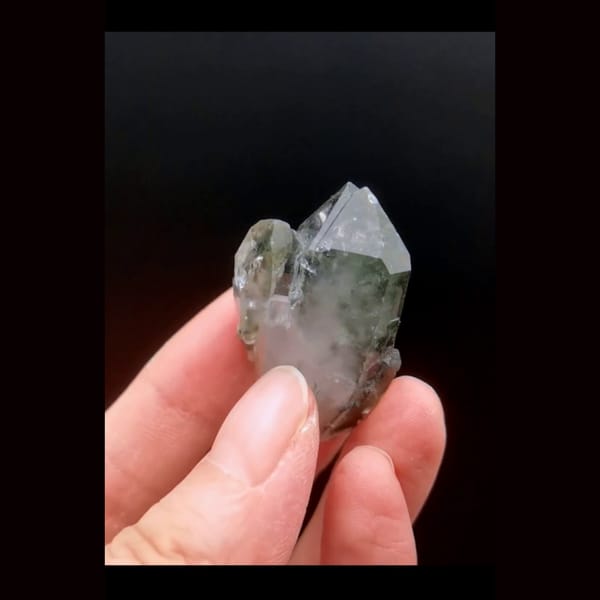 Green phantom quartz from Pakistan — alternate view
