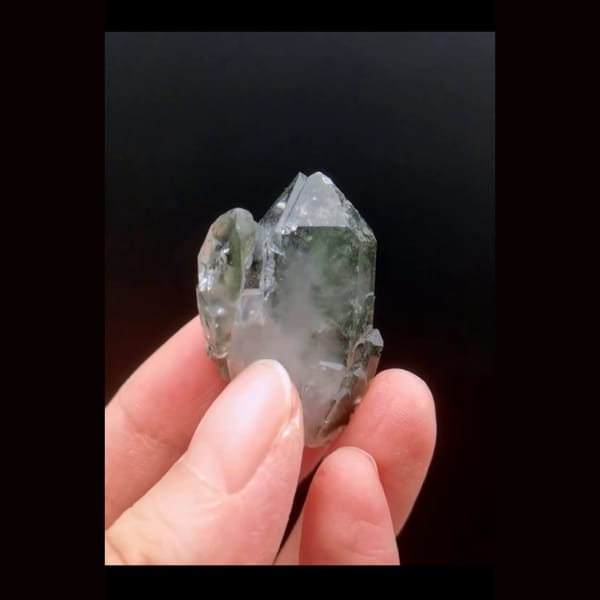 Green phantom quartz from Pakistan — alternate view