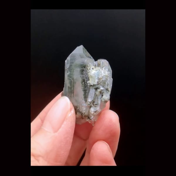 Green phantom quartz from Pakistan — detail view