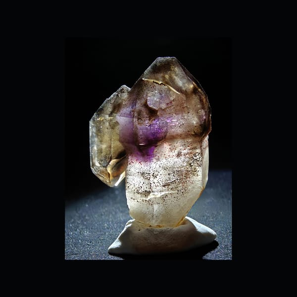 Twin Purple Skeletal Quartz from Zimbabwe — complete view 1 of the exact specimen