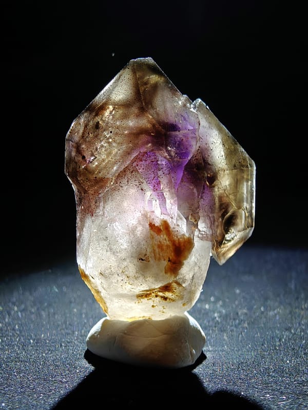 Twin Purple Skeletal Quartz from Zimbabwe — complete view 2 of the exact specimen
