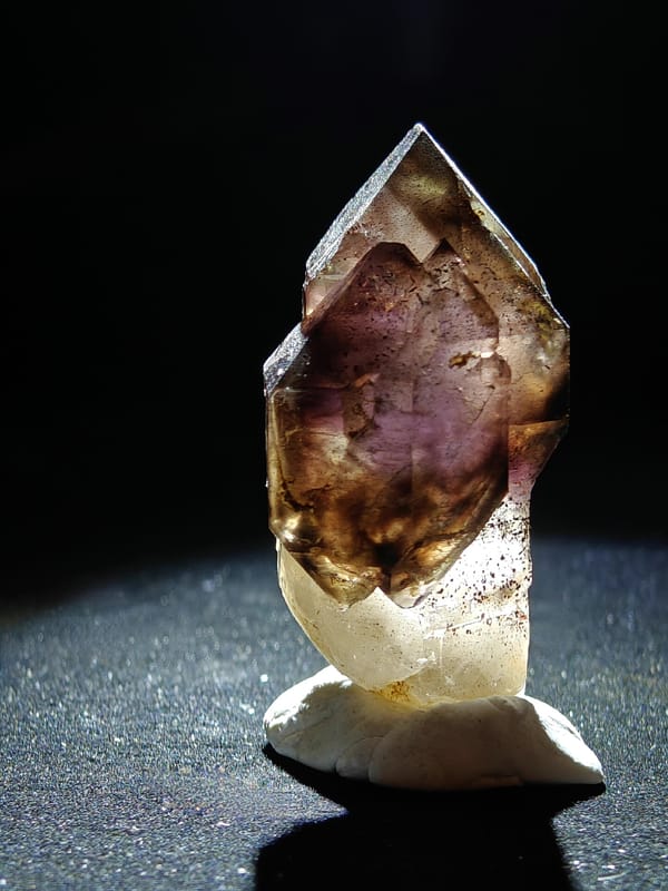 Twin Purple Skeletal Quartz from Zimbabwe — complete view 3 of the exact specimen
