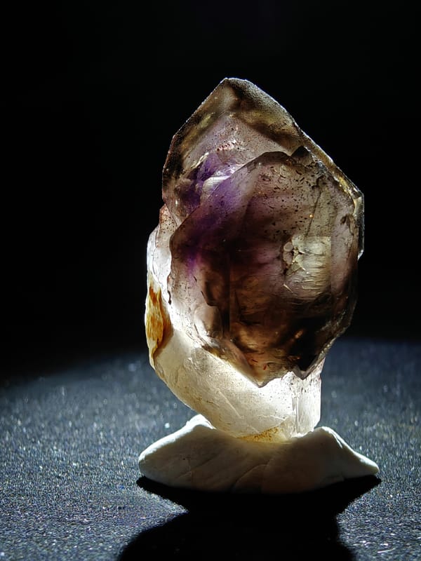 Twin Purple Skeletal Quartz from Zimbabwe — complete view 4 of the exact specimen
