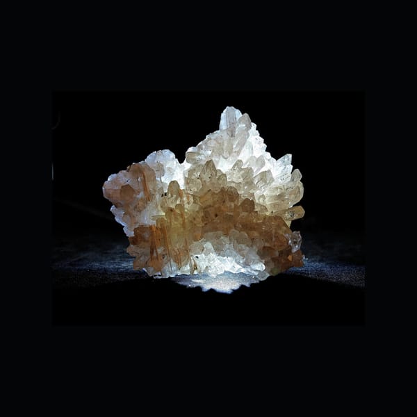 Clear Interference Quartz with Calcite from Inner Mongolia — complete view 1 of the exact specimen