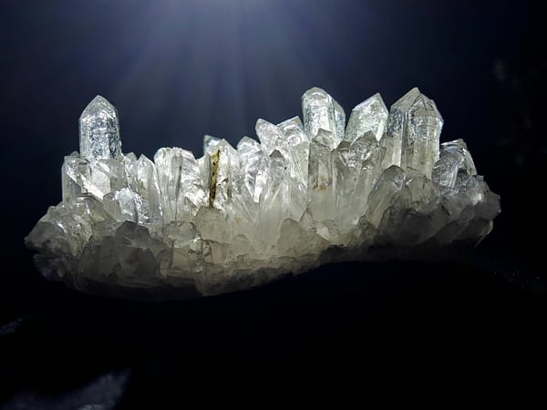 Clear Interference Quartz with Calcite from Inner Mongolia — complete view 2 of the exact specimen