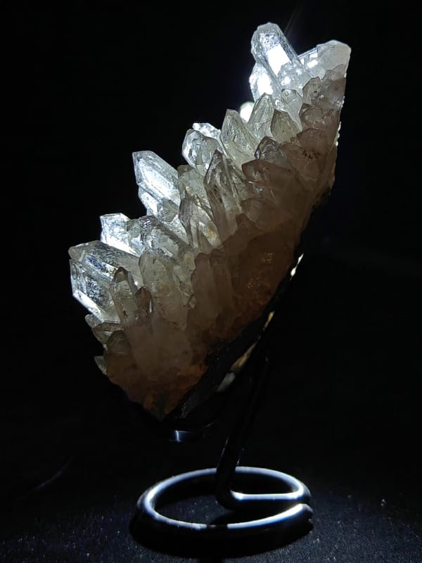 Clear Interference Quartz with Calcite from Inner Mongolia — complete view 3 of the exact specimen