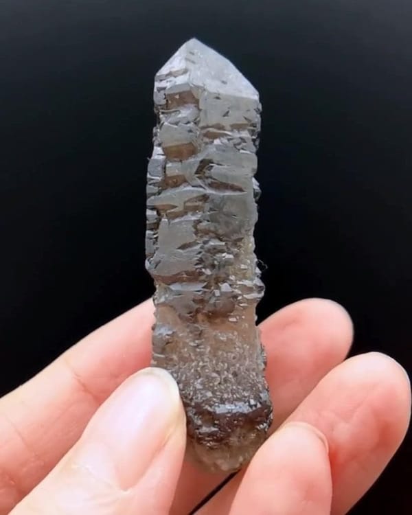Smoky Quartz Point with Secondary Growth and Fluorite Cubes — Inner Mongolia, China, natural mineral specimen, photo 2 of 5