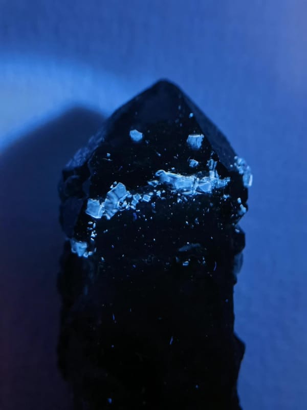 Smoky Quartz Point with Secondary Growth and Fluorite Cubes — Inner Mongolia, China, natural mineral specimen, photo 3 of 5