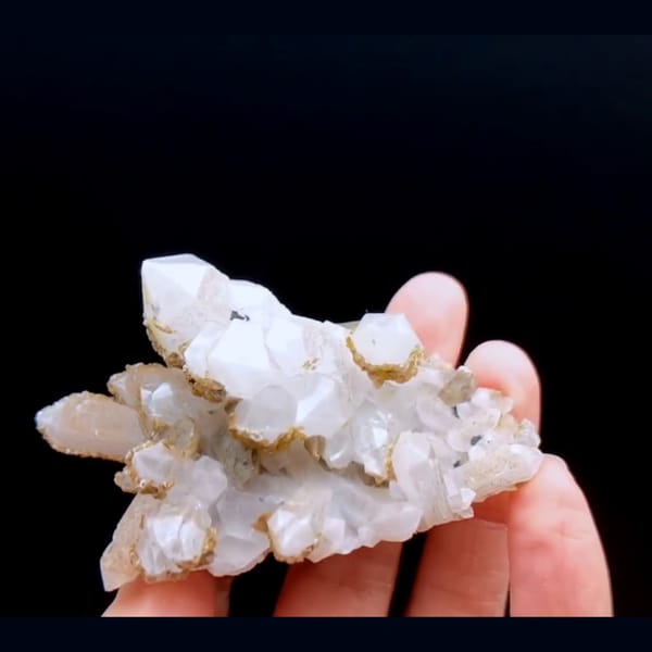 Fujian secondary quartz with fluorite freestanding — alternate view