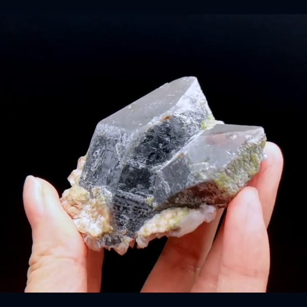 Black quartz with associates from Inner Mongolia — alternate view