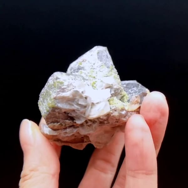 Black quartz with associates from Inner Mongolia — detail view