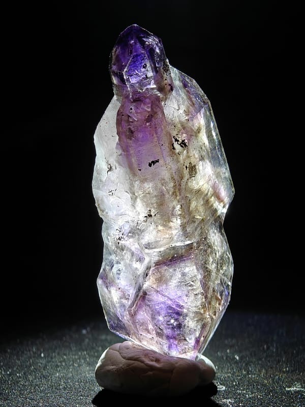 Double-Terminated Purple Skeletal Quartz from Zimbabwe — complete view 3 of the exact specimen