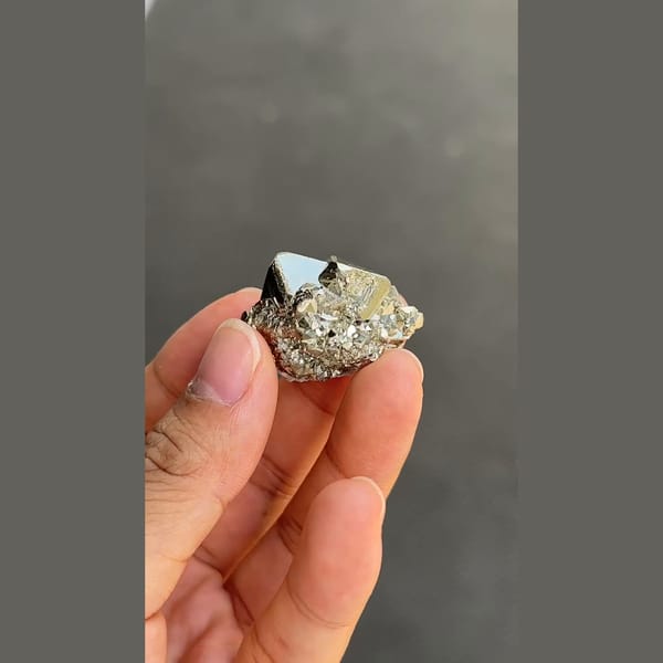 Bright brassy pyrite cluster from Peru — alternate view