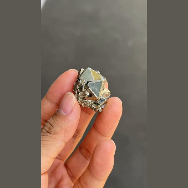 Bright brassy pyrite cluster from Peru — alternate view