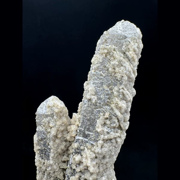 Smoky quartz floater with sugary fluorite from Inner Mongolia — complete view