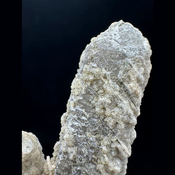 Smoky quartz floater with sugary fluorite from Inner Mongolia — alternate view