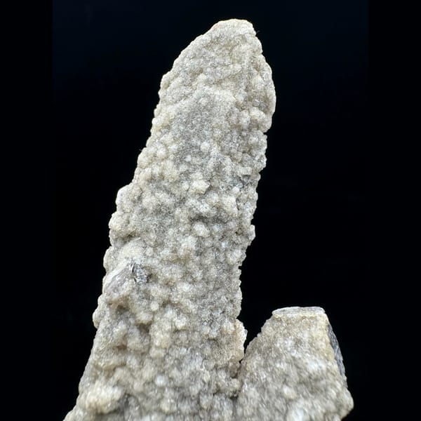 Smoky quartz floater with sugary fluorite from Inner Mongolia — detail view